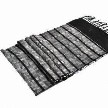 Male funds 100% wool stripe jacquard weave scarf