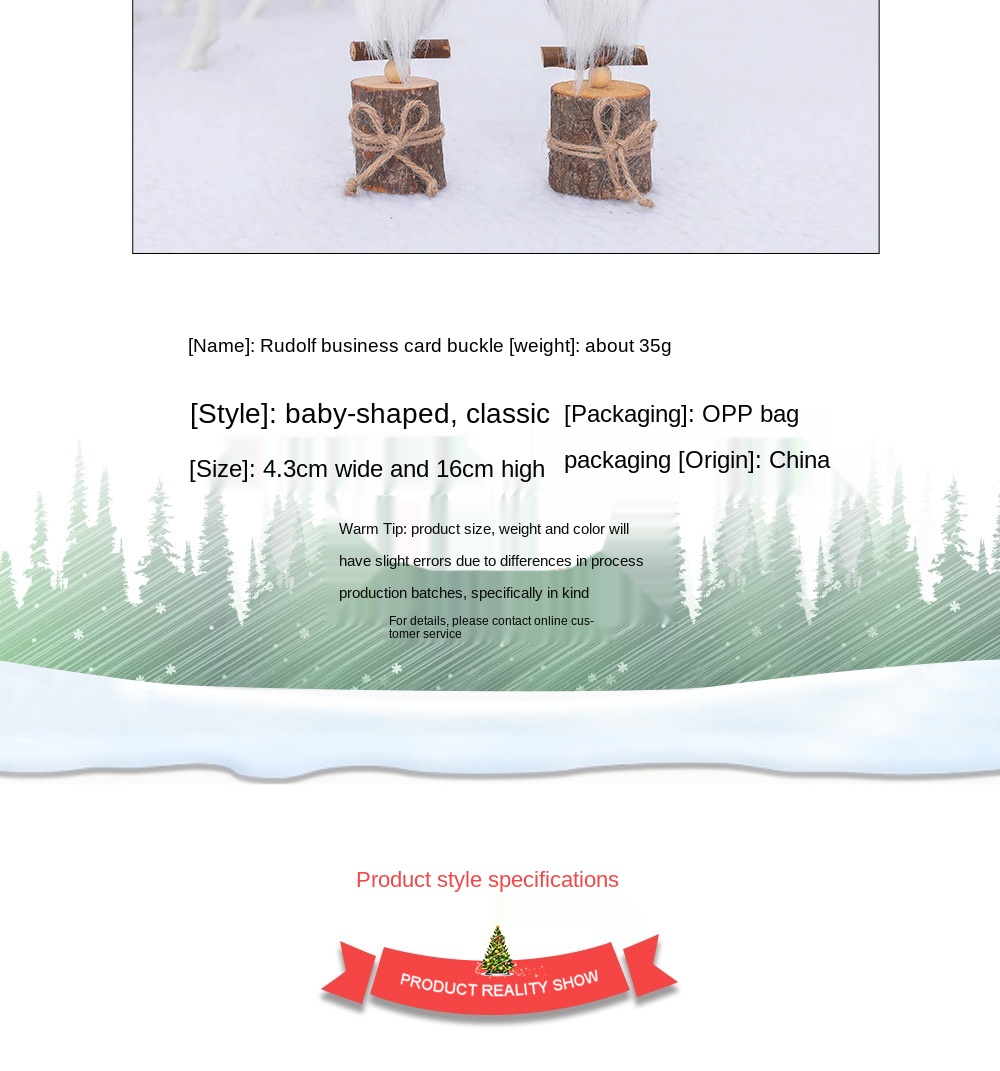 Christmas Decoration Faceless Doll Cardcase Creative Wooden Forester Note Clip Photo Clip Decoration Arrangement