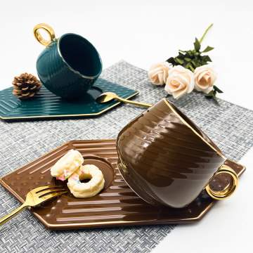 European style New Coffee cup tea cup saucer ceramic coffee cup saucer Coffee Set Tea Set