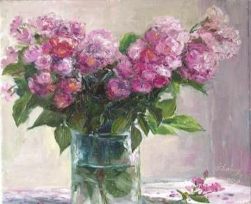 Handmade Flower Paintings on Canvas (WL-4001)