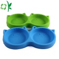 Silicone Lipat Pet Bowl Cute Mangkuk Kucing Berkualitas Tinggi