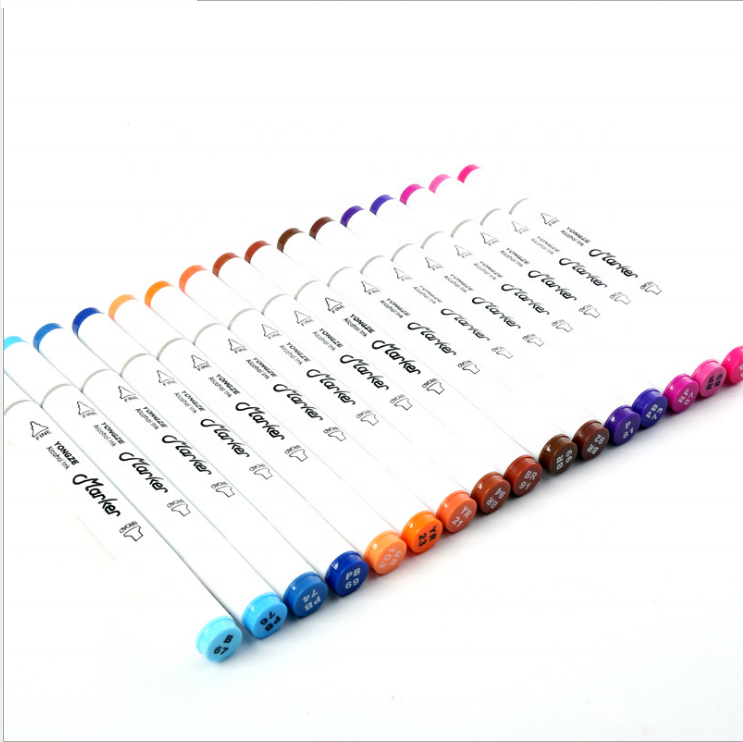 Hot verkoopt dubbele hoofdmarkering pen op 24/12/36/48/60/80 kleurpak vilt pen schilderij kunst animatie water kleurpen