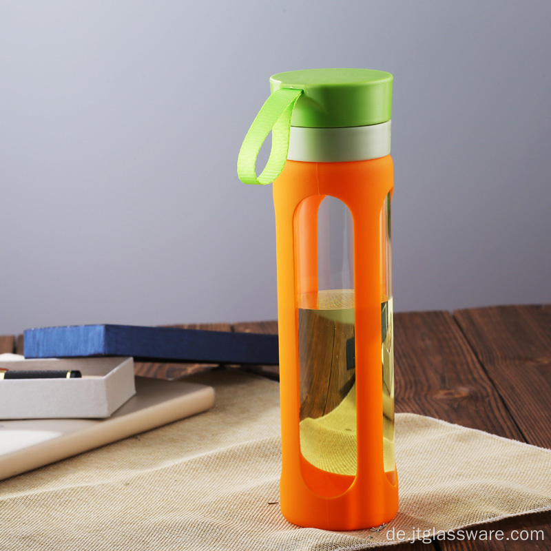 Gesundheit trinken Benutzerdefinierte Sport-Wasserflasche aus Glas