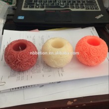 rose shaped battery operated led real wax candle flameless flicking candle for wedding led wedding candle rose caved wax candle