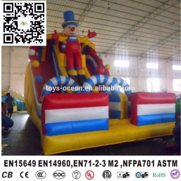 Happy giant inflatable jumping slides, inflatable clown double slides, inflatable kids slides for sales