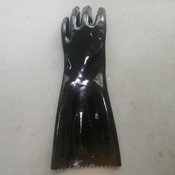 Schwarzer PVC-Dipeed-ölgasbeständiger Handschuh 18 Zoll