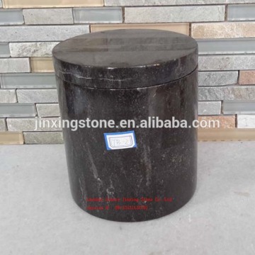 cylinder shape black marble canister /marble trinket box /marble jewelry box/Chic storage jar with lid