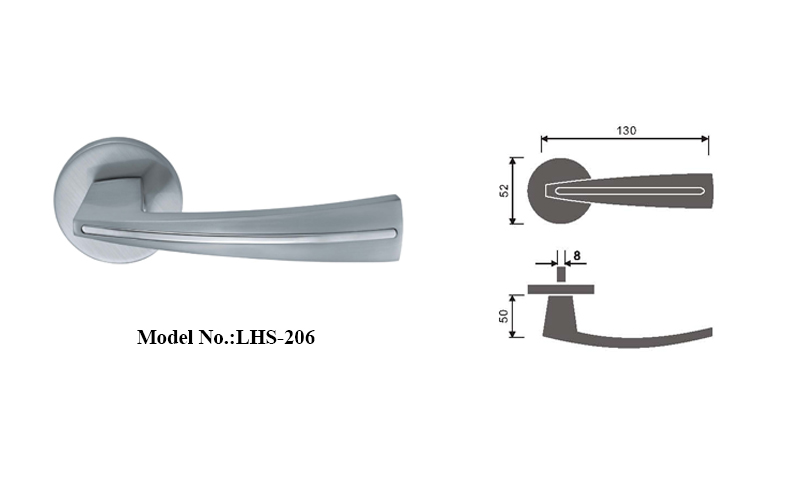 Stainless Steel Solid Door Handles with Elegant Shape