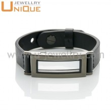 High quality Locket leather bracelet mens locket bracelet (LB0027)