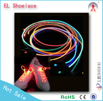 custom led light shoelace/led shoelaces with battery/colorful battery operated led shoelace