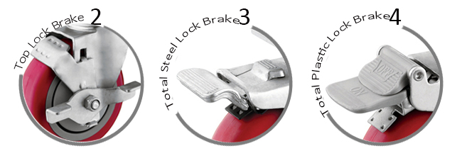 Optional Brake Type for Medium Duty Plate Casters