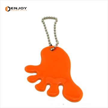 Custom Shape Reflective Foot Keyring - Promotional Reflective Keychain