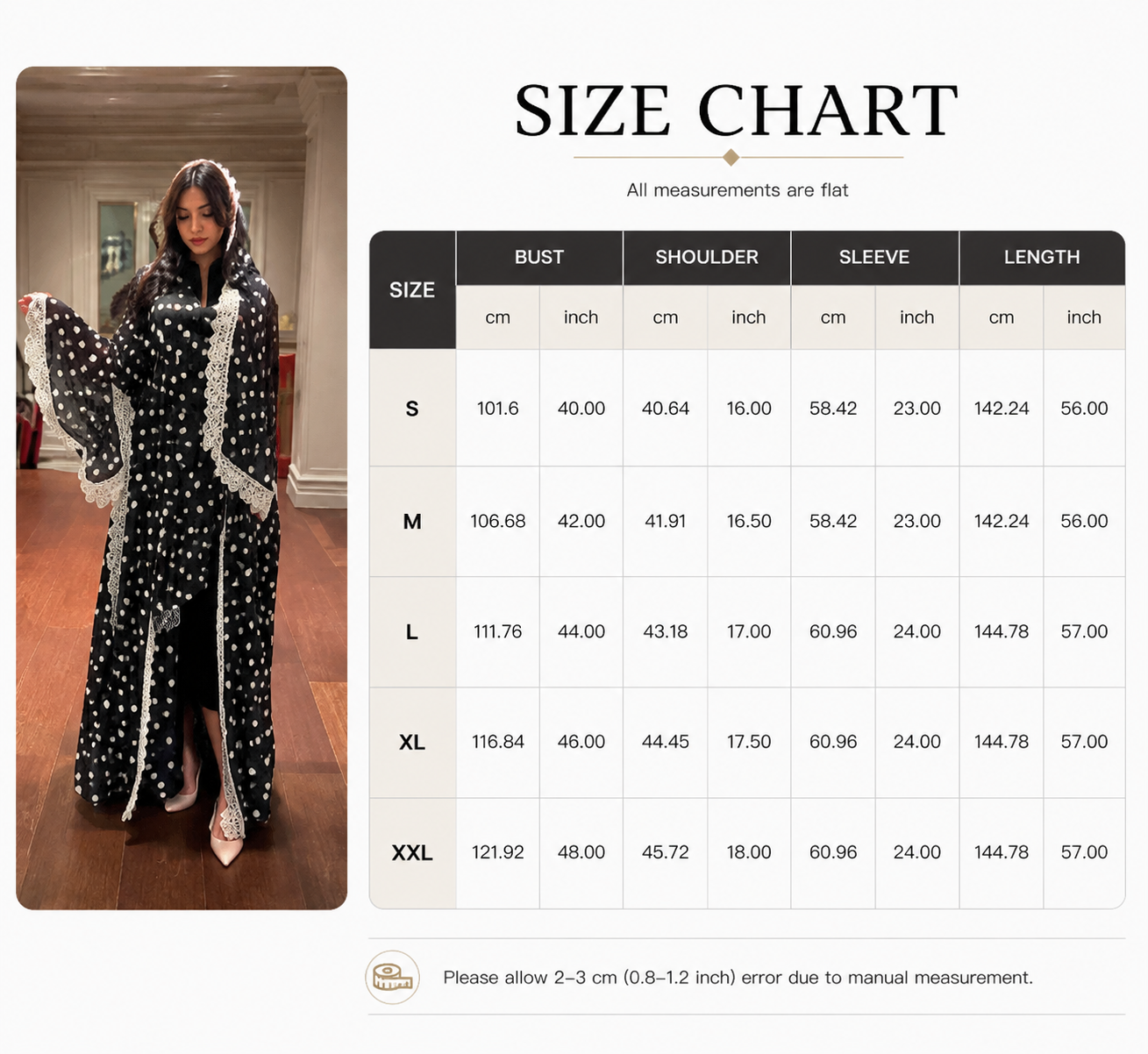ست توری خالدار مشکی عبای باز با روسری هماهنگ Black Polka Dot Lace Trim Open Abaya Set with Matching Headscarf
