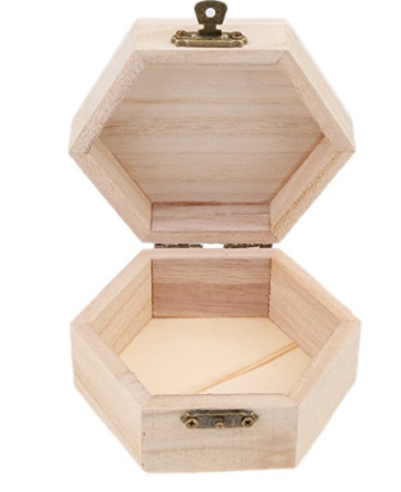 Hexagon Small Unfinished Wooden Jewelry Boxes Wholesale