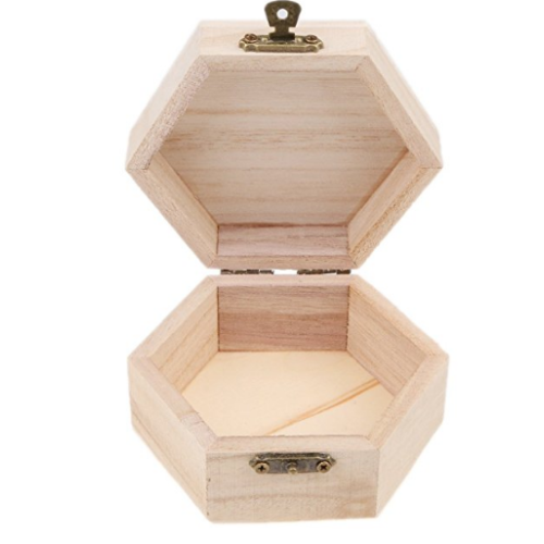 Hexagon Small Unfinished Wooden Jewelry Boxes Wholesale
