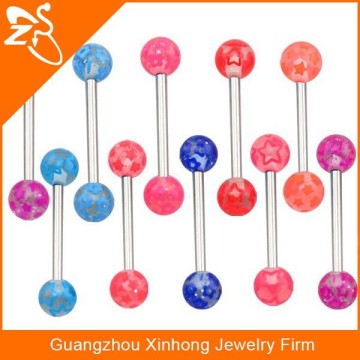 TR01053 resin barbell tongue ring jewelry , tongue ring , tongue piercing