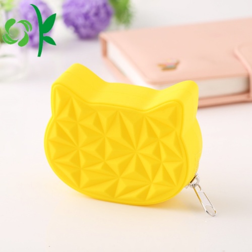 Desain Kustom Silicone Cat Head Purse Dompet Koin