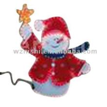 Rope Light Silhouette (Waving Snowman)