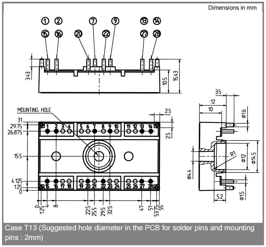 Compact Design SK45UT Antiparallel Thyristor Module