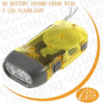 Cheap Small Led Lights ABS 3 led crank flashlights,power hand crank generator hand dynamo