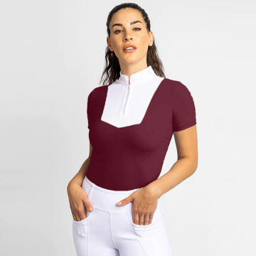 Nieuwe stijl vrouwen paardensport op korte mouw shirt