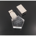 Crystal de metal de vidrio blanco 32 GB USB Flash Drive