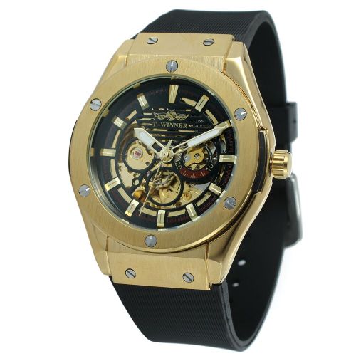 winner multi function alloy watch with high quality silicone band