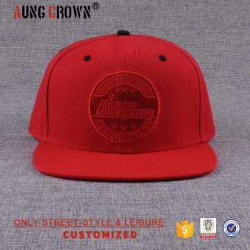 Alibaba factory plain custom red snapbacks cap hat