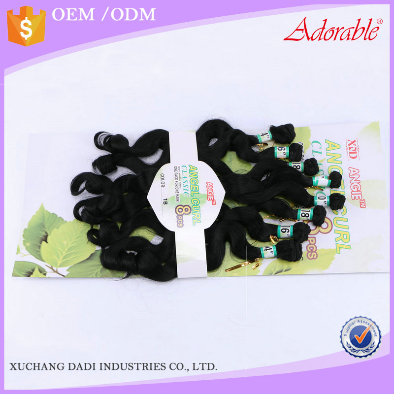 artifical hair weft body wave 8pc in one pack angel curl classic heat resistant loose wave 200g best Synthetic Hair Weaving