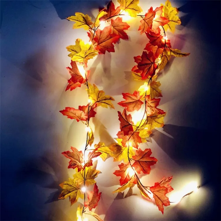 Cozy Warm Autumn Maple Leaf String Lights for Home Decor
