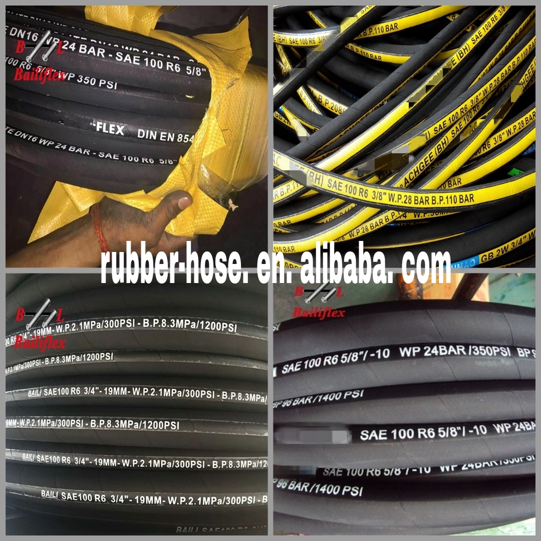 high quality fibre braid hydraulic hose R3/R6