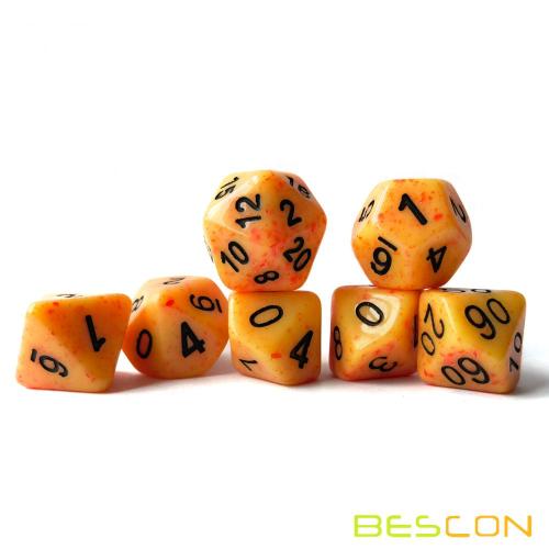 Polyhedral 7-Die Speckled Dice Set