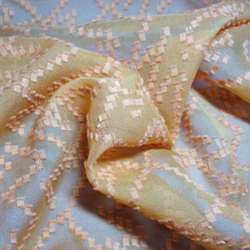 Silk Fancy Fabric, Silk Cotton Clipping and Carving Chiffon, 10.5mm, 140cm