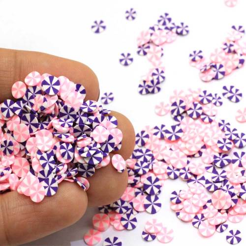 500g Peppermint Polymer Clay Sprinkles Candy Miniature Round Circle Pink And Purple Sweets Candy Kawaii Nail Art Nail Decoration