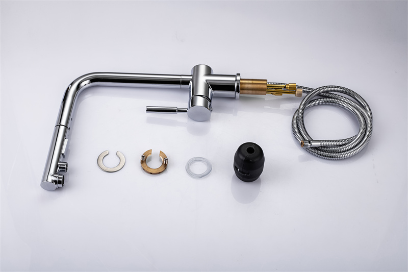 copper kitchen tap with pull out function