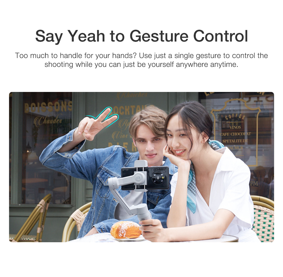 In stock foldable ZHIYUN Smooth Q3 Smartphone Gimbal Stabilizer with rotatable fill light and magic cloneMe pano