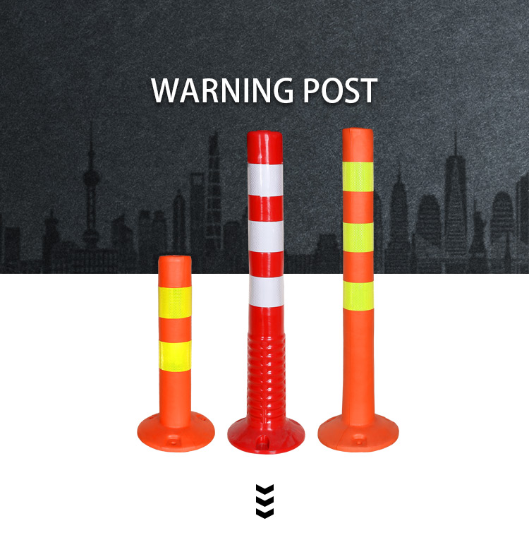 Highly Visible Reflective Traffic Safety Flexible Delineator, Plastic Bollard Warning Post/