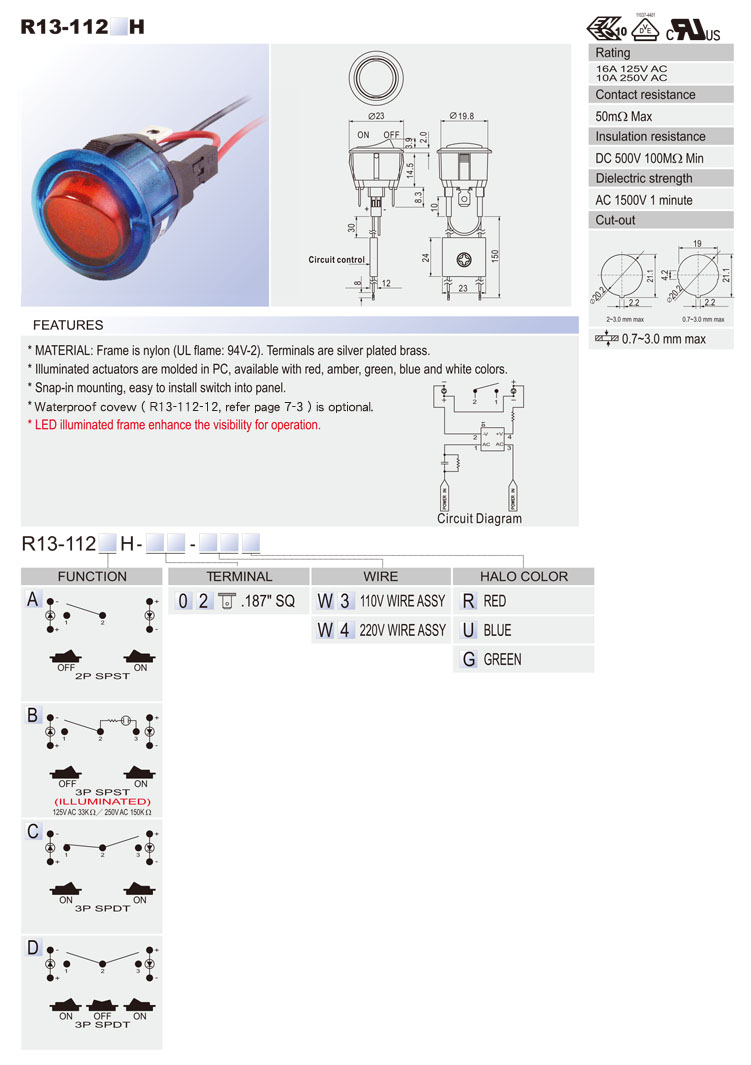 Waterproof Rocker Switch