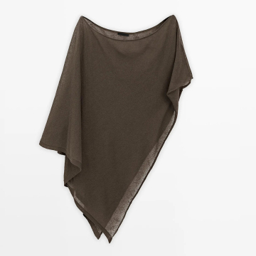 Women's linen blend asymmetrical cloak