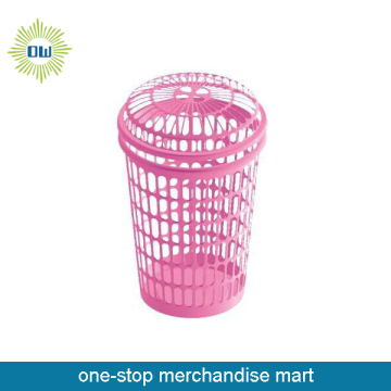 PP Material Hollow Out Laundry Basket With Cover