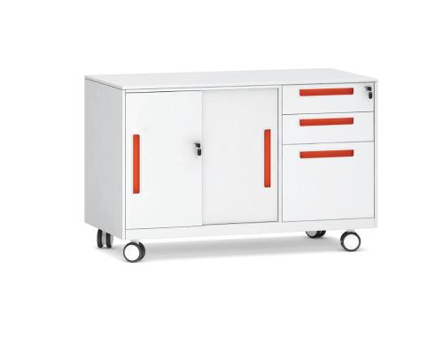 Left sliding door right drawers mobile caddy