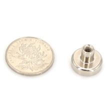 17lbs 8kg D16mm Neodymium Pot Magnet with Internal Mounting Thread