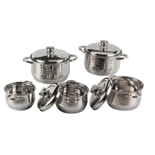 9 PCS Kitchen Pot Stainless Steel Cookware Set