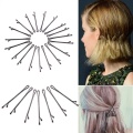 Black Metal Wave Shape Bobby pins