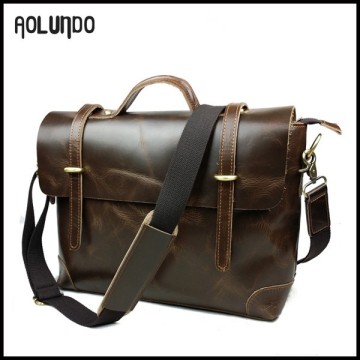 Hot selling products leather messenger bag genuine leather laptop bag