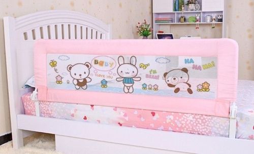 Steel Frame Pink Baby Bed Rails / Convertible Bed Rail For Child