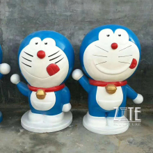 Outdoor life size resin cartoon action character fiberglass doraemon statue