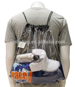 Vinyl & mesh drawstring backpack