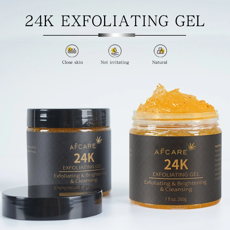 24K Gold Exfoliating Gel Private Label Custom OEM ODM Skin Care Face Gel