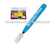 Stubby water color pens/color markers with transparent cap.